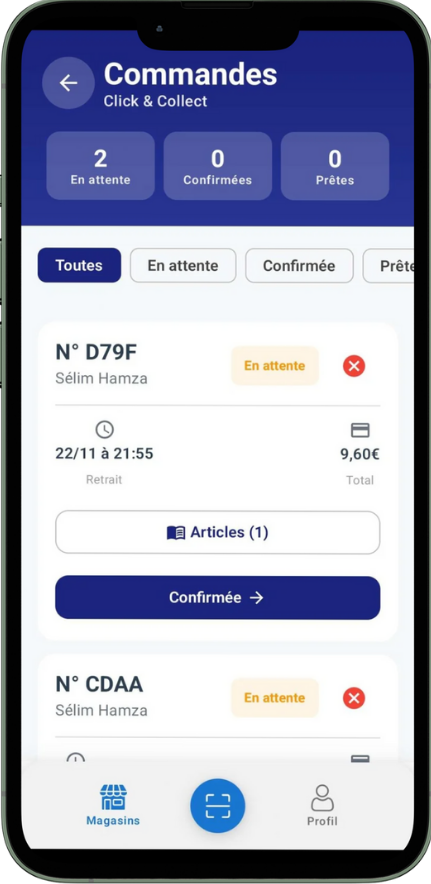 Commandes & Rendez-vous - Catalogue
