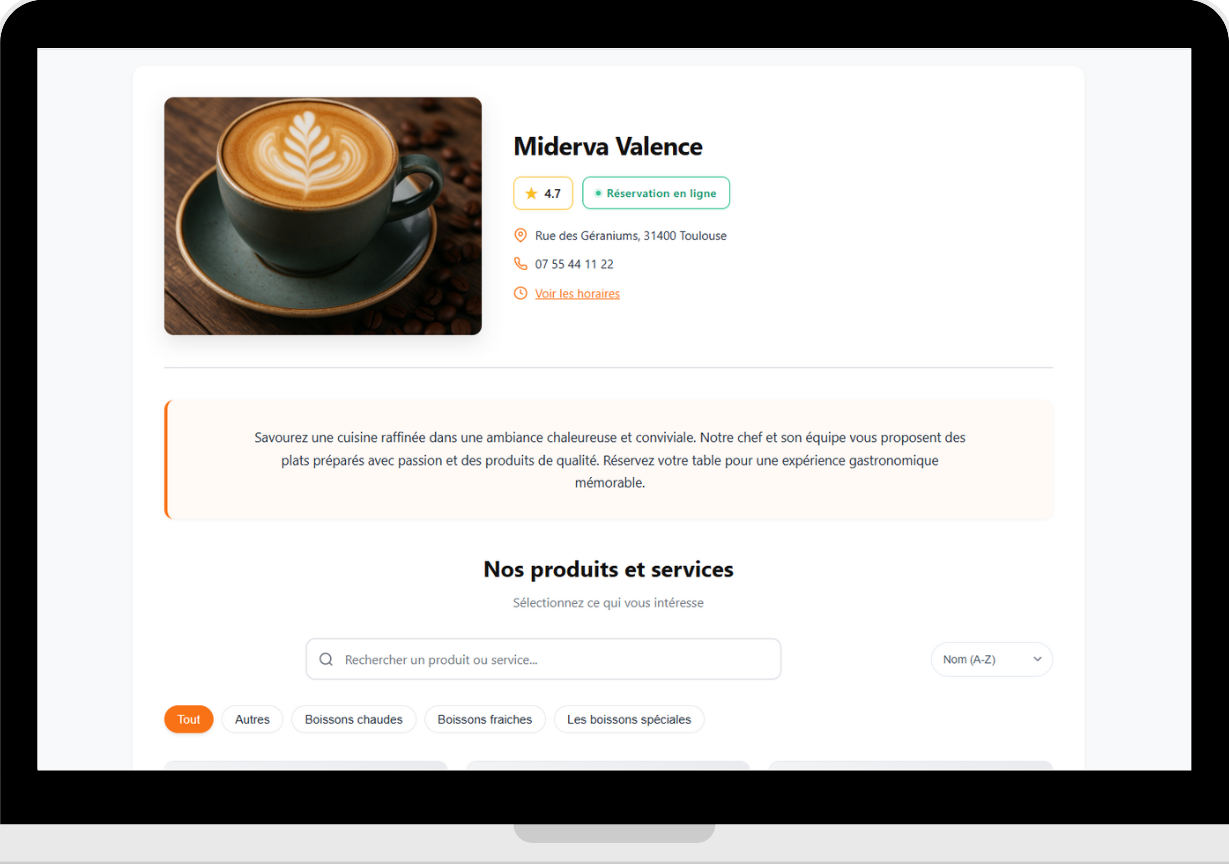 Site de réservation - Vue Client